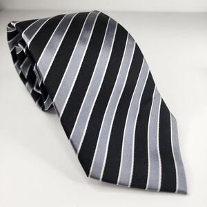 BOCARA Black & Gray Silk Tie.